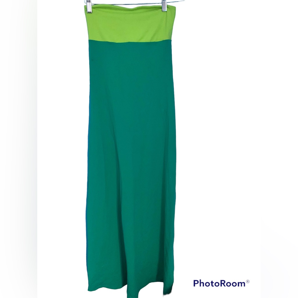 Susana Monaco Y2k Green Color Block Midi Tube Dress Nwt Size S